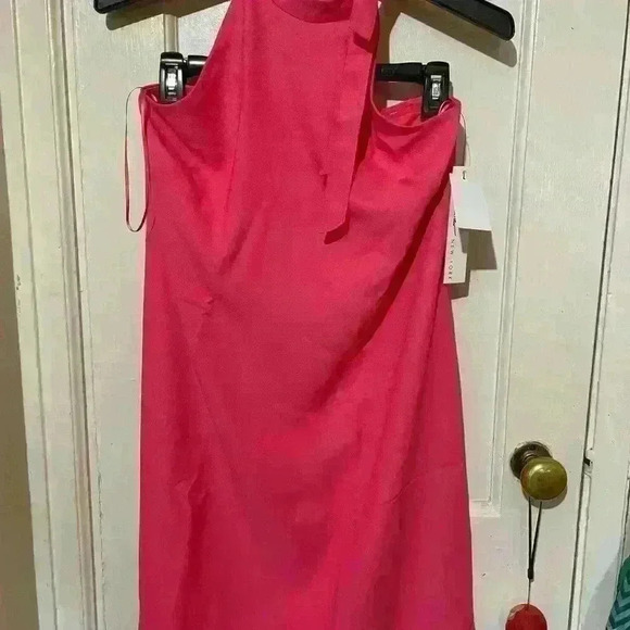 Nicole Miller NY Pink Halter Tie-Back‎ Midi Dress Women's size 2 - Picture 10 of 12